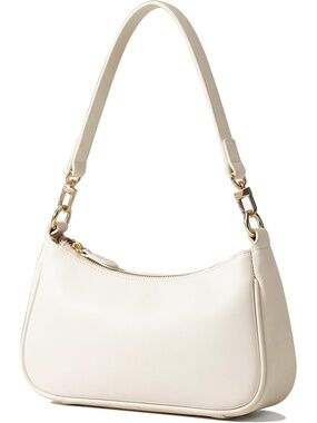 〽️ Women's Beige Tote Small Hobo Clutch Purse Zipper Closure Crossbody Bags